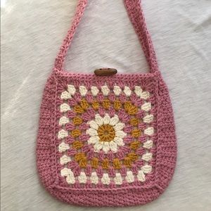 USED Pink Daisy Crochet Bag!!